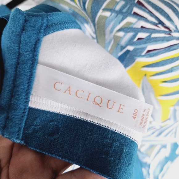 CACIQUE | leaf palm tree tropical pattern wireless bra - Picture 6 of 8